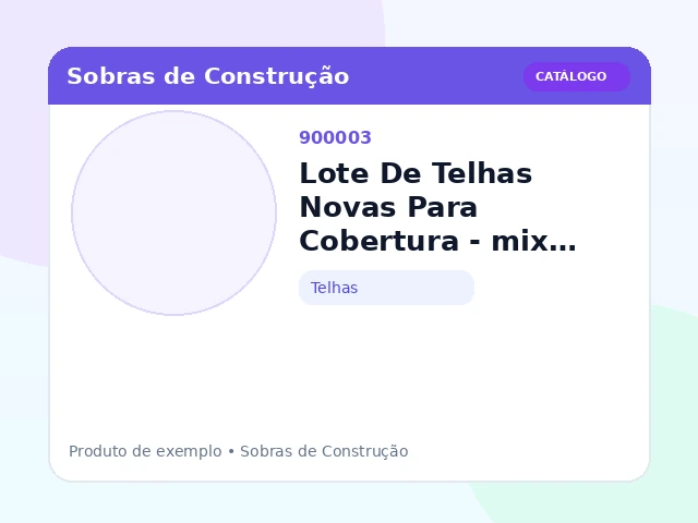 Lote De Telhas Novas Para Cobertura - mix residencial (Telhas)