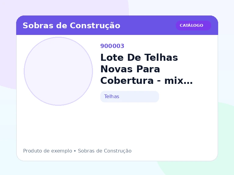 Lote De Telhas Novas Para Cobertura - mix residencial (Telhas)