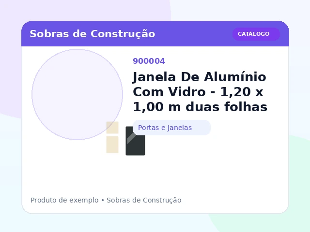 Janela De Alumínio Com Vidro - 1,20 x 1,00 m duas folhas (Portas e Janelas)