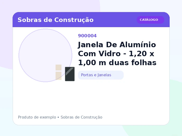 Janela De Alumínio Com Vidro - 1,20 x 1,00 m duas folhas (Portas e Janelas)