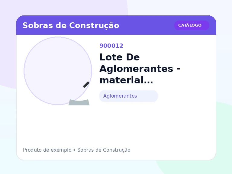 Lote De Aglomerantes - material selecionado (Aglomerantes)
