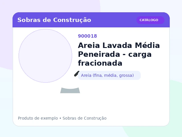 Areia Lavada Média Peneirada - carga fracionada (Areia)