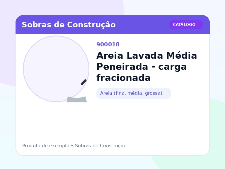 Areia Lavada Média Peneirada - carga fracionada (Areia)
