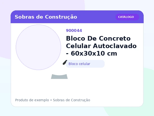 Bloco De Concreto Celular Autoclavado - 60x30x10 cm (Bloco celular)