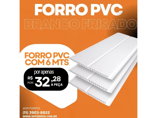 Forro De PVC Branco Frisado - réguas 20 cm (Forro de PVC)