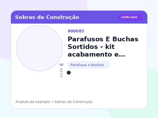 Parafusos E Buchas Sortidos - kit acabamento e fixação (Parafusos e Buchas)