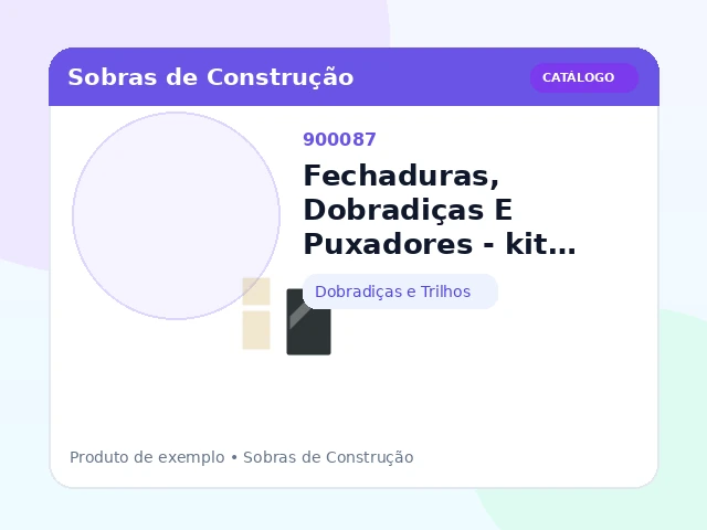 Fechaduras, Dobradiças E Puxadores - kit portas internas (Dobradiças e Trilhos)