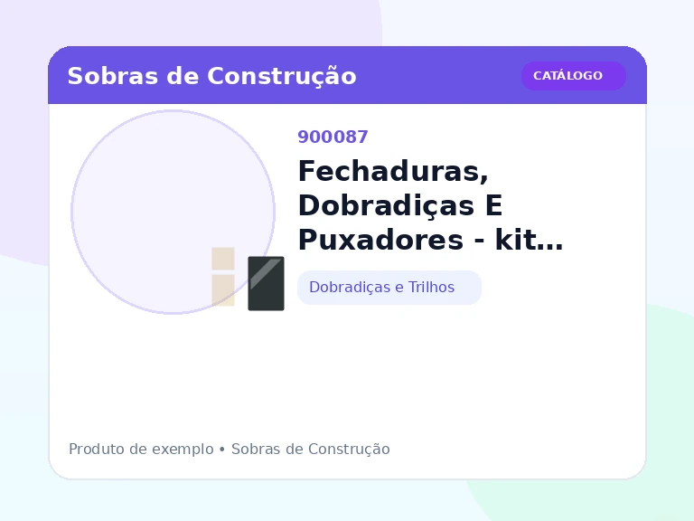 Fechaduras, Dobradiças E Puxadores - kit portas internas (Dobradiças e Trilhos)