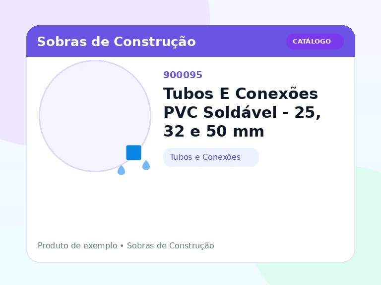 Tubos E Conexões PVC Soldável - 25, 32 e 50 mm (Tubos e Conexões)